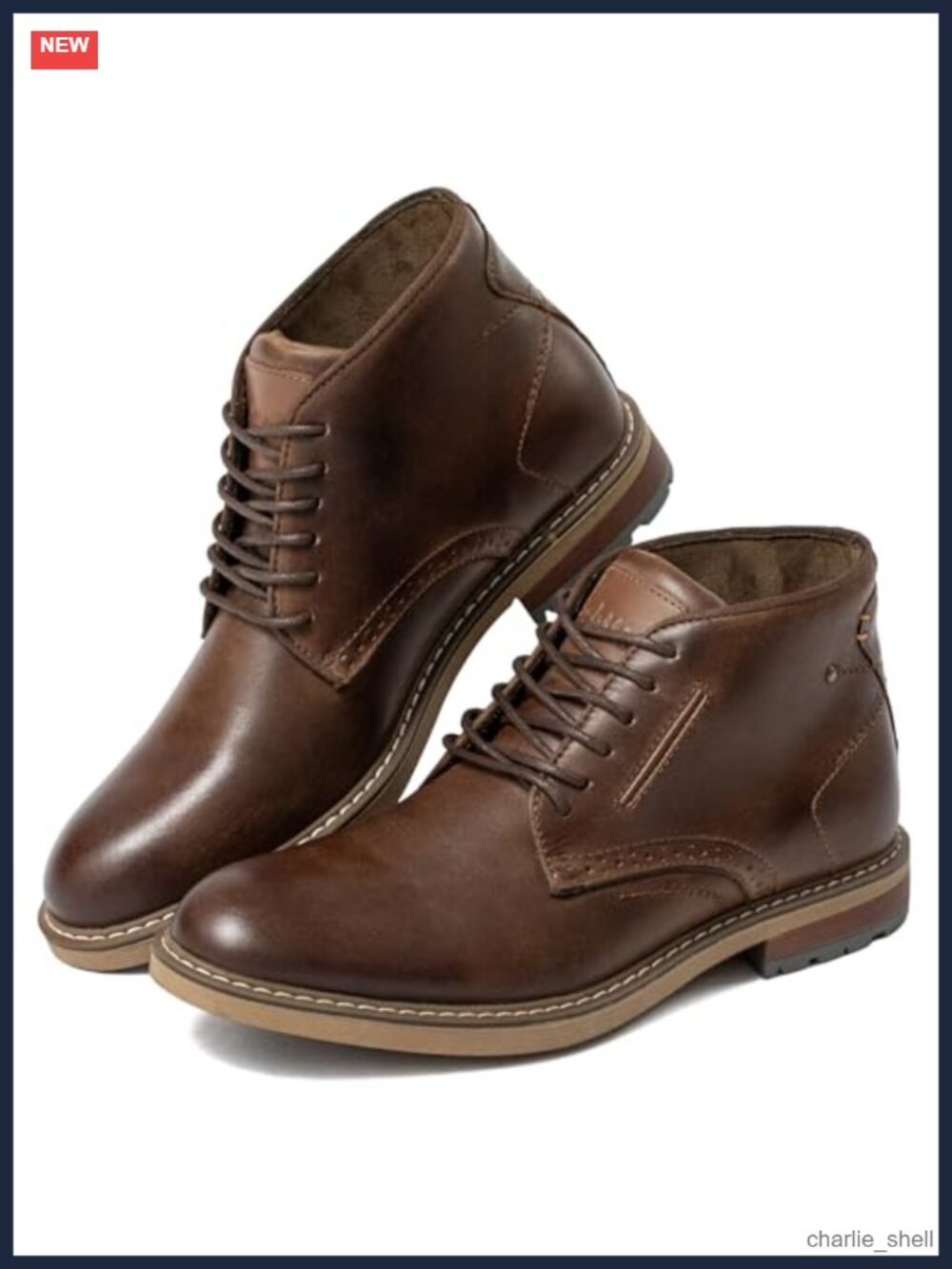 Genuine Leather Mens Chukka Boots Ankle Lace-Up Dress Casual Comfort